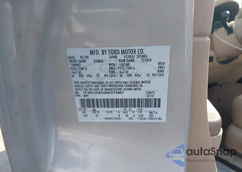 2009 Ford Escape Limited from USA, damaged, VIN 1FMCU04G29KD15467